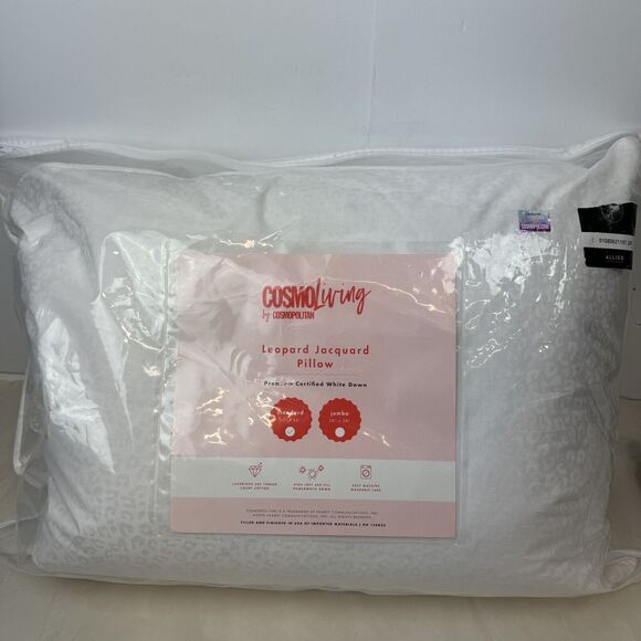 CosmoLiving by Cosmopolitan Leopard White Down Standard Pillow NWT - Picture 6 of 8